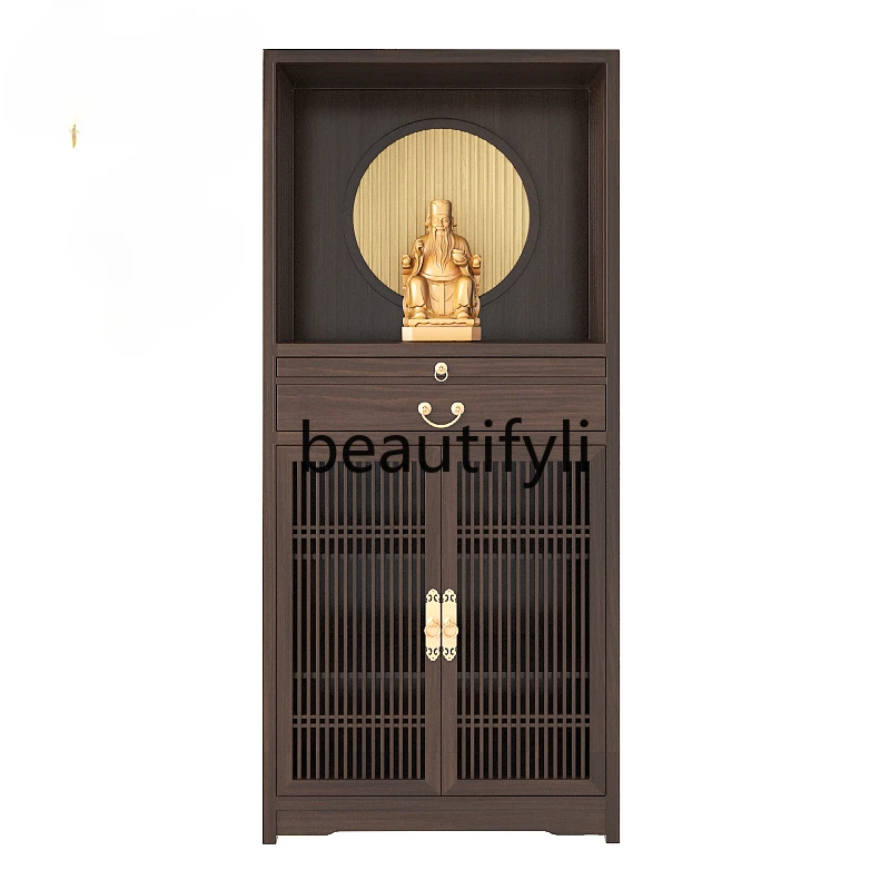 Modern simple Guanyin God of Wealth Guan Gong offering vertical cabinet and altar offering table