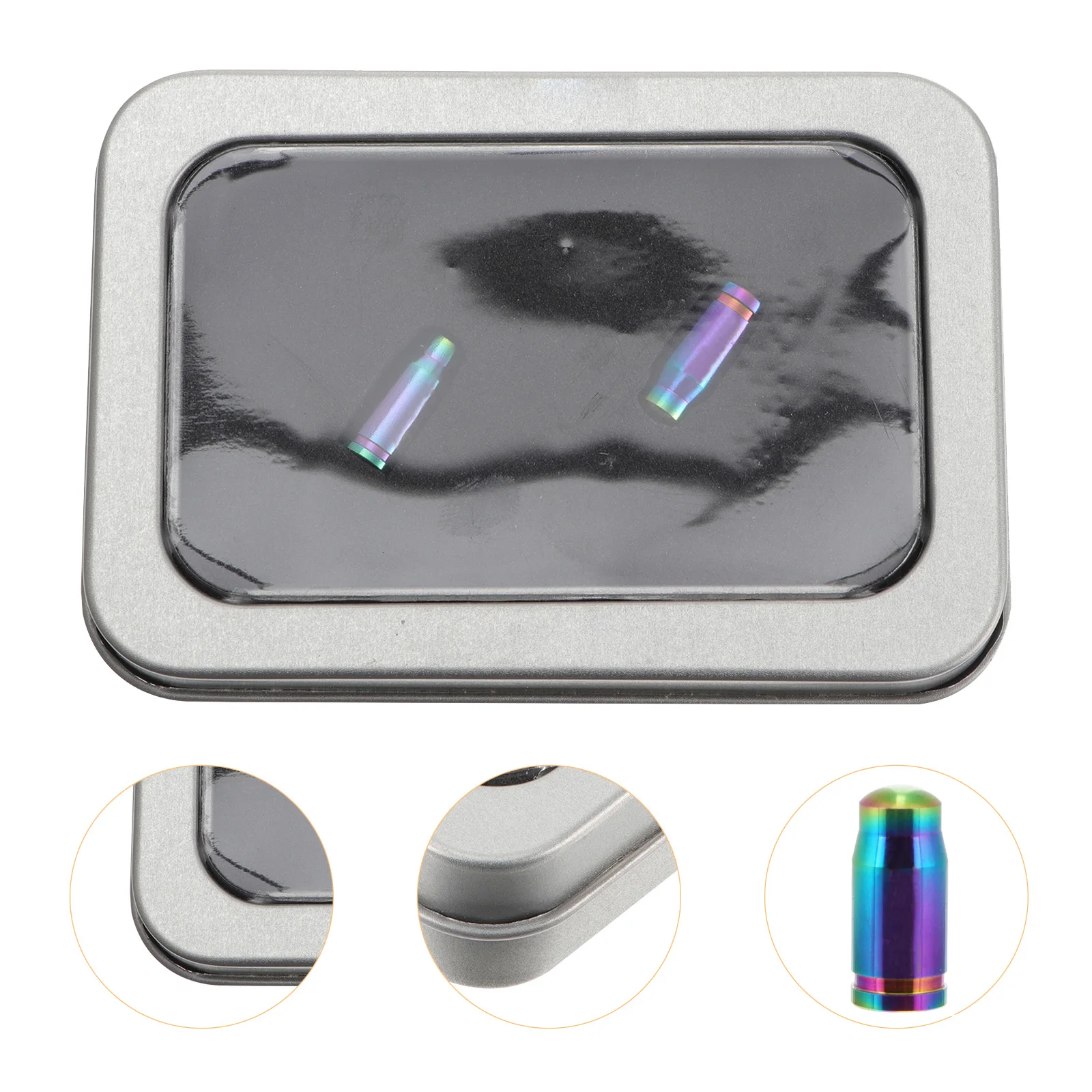 

2 pcs Tire Gas Nozzle Cap Air Bike Accessories Mountain Dust Covers Colorful Stem Caps Lightweight Durable Titanuim Alloy