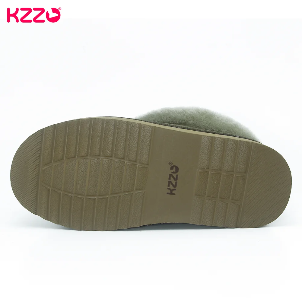 KZZO Fashion Winter Ultra Mini Women Platform Snow Boots Sheepskin Natural Wool Fur Shallow Casual Ankle Warm Shoes Thick sole