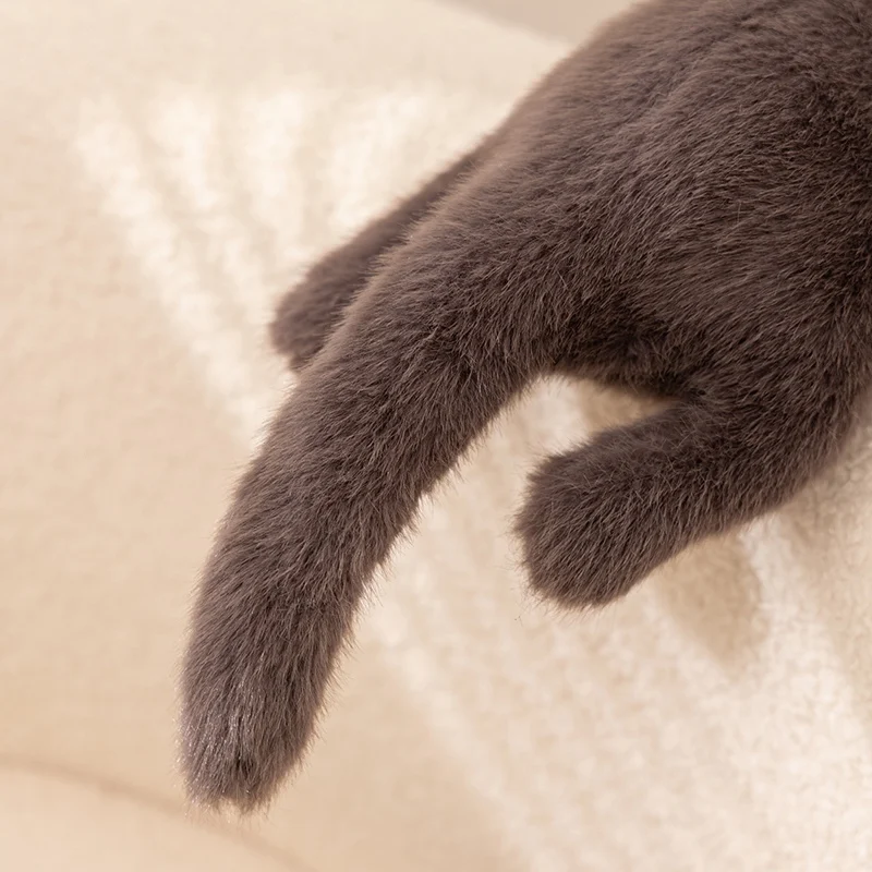 محاكاة جميلة الكذب البني الأبيض سنو النمس ألعاب من القطيفة Kawaii الحيوان بلوشي وسادة محشوة وسادة أريكة لينة الهدايا الإبداعية