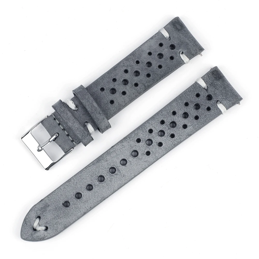 Genuine Leather Watch Straps 18mm 19mm 21mm 24mm Porous Breathable Watch Band Quick Release Watchband Replacement