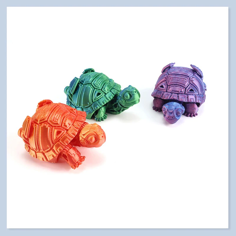 Hot New Creative 3D Printed Turtle Joint Retractable Activity Model Desktop Decorations Children's Fun Toy Birthday Holiday Gift