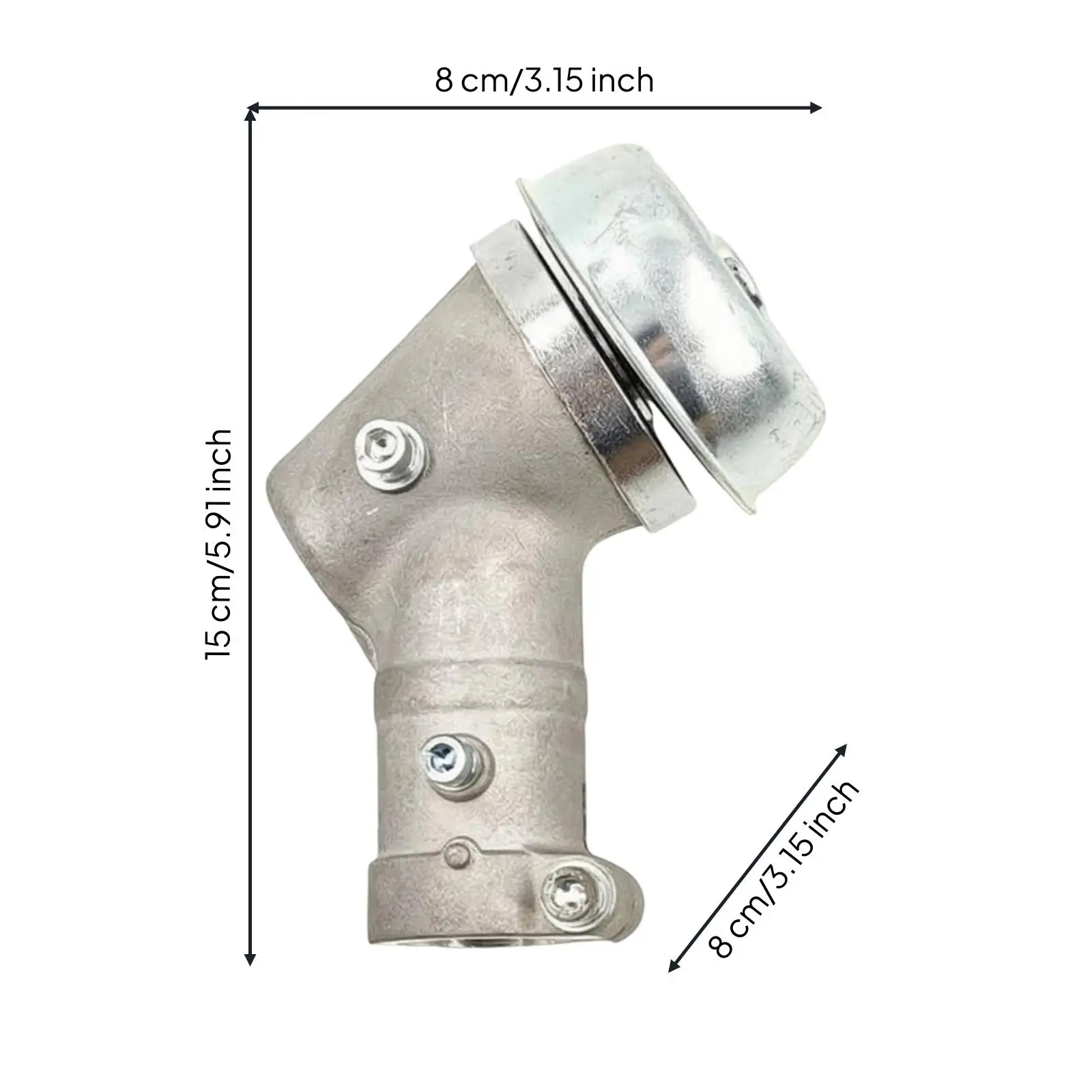 Brush Gearbox Head Cast Housing Angled Metal Gearbox Head Silver Gray
