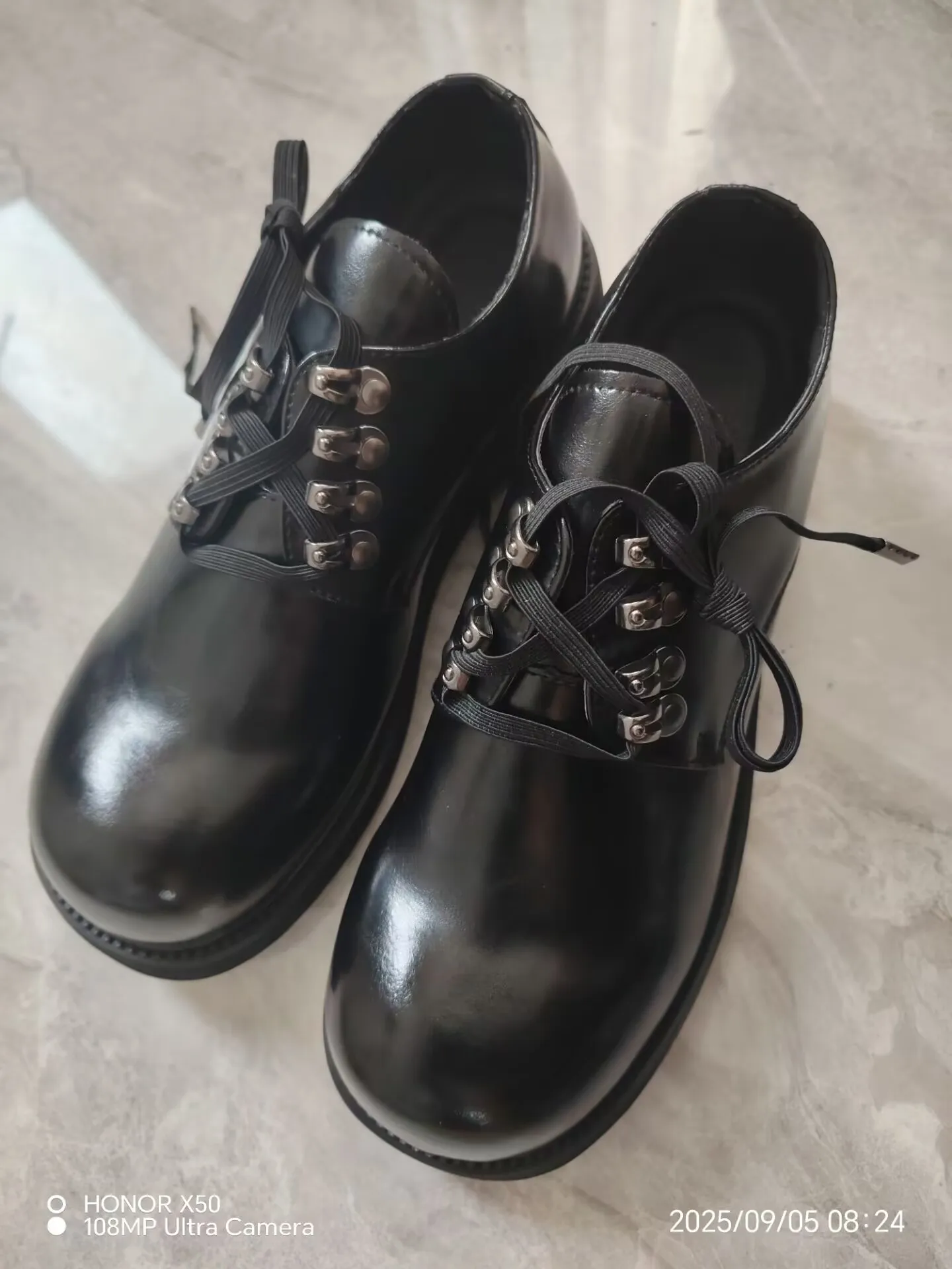 2025 Washed Leather Big Head Men's Casual British Style Young People Niche Versatile Working Derby Shoes