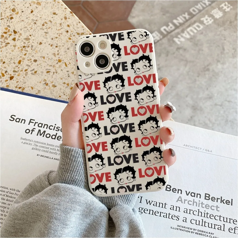 B-Bettys-Cute Phone Case For Iphone 11 13 14 Pro Max X Xr Xs Max Se2020 12mini White Cover Case