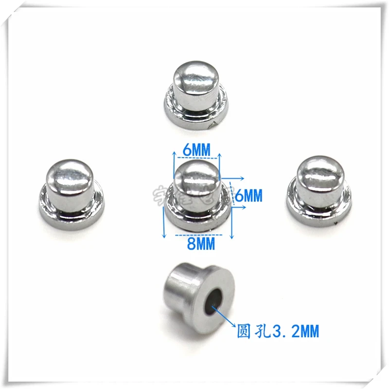 20PCS 6*6MM Light Touch Button Cap Plastic Switch Cap Electroplating Button Cap Round Hole 3.2MM Power Button Cap