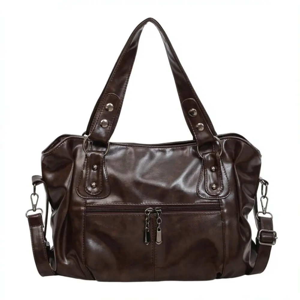 Elegant Women Shoulder Bag Simple Casual Handbag Fashion Large Capacity Tote Soft PU Leather Crossbody Bag Daily Purse