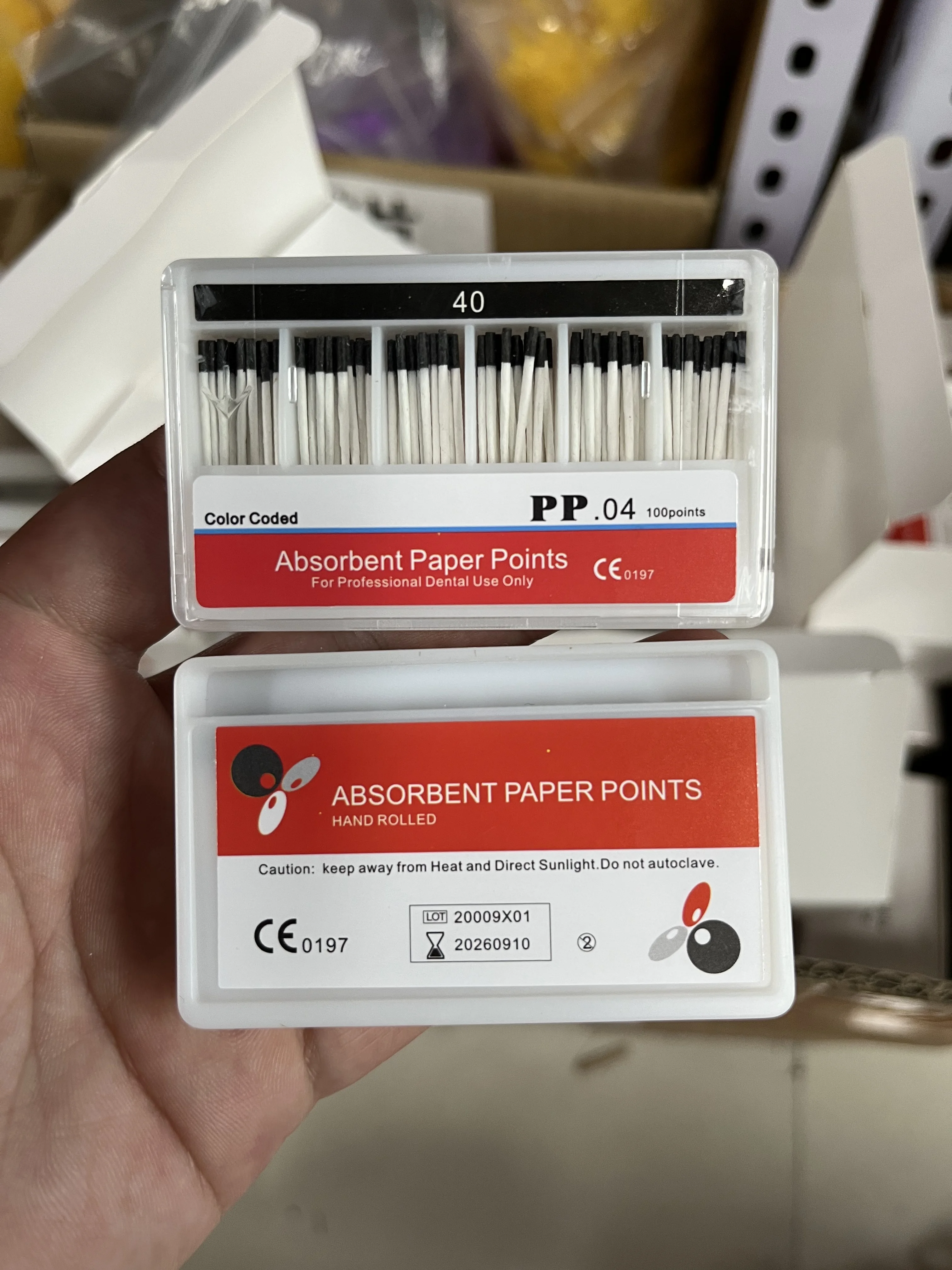 Dental 02/04 Absorbierende Papierpunkte Wurzelkanal-Reinigung Endodontie Baumwollfaser-Spitzen Zahnarztprodukt Gemischte Größen – Detail 9