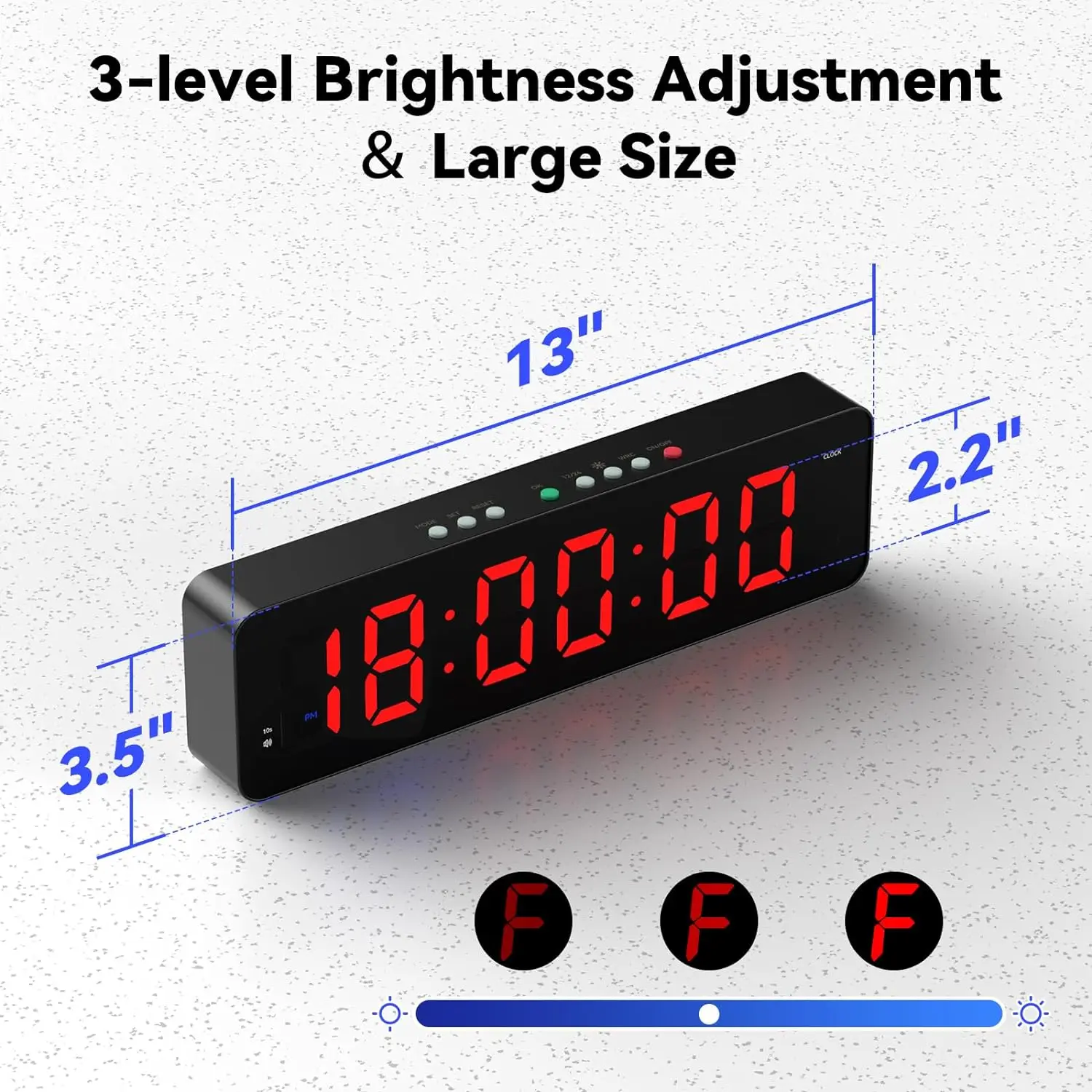 Gym Timer with Remote 11\'\'x 3.5\'\'Ultra-Clear Interval Timer with LED Countdown/Up Wall Clock  Power Fitness Timer Stopwatch