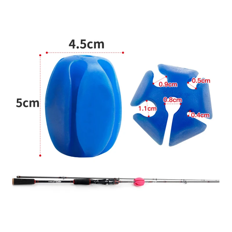 6pcs Silicone Fishing Rod Clip with Ball 5 Hole Fishing Rod Holder Ball Multifunctional Bundle Ball Tackle Ties Fishing Rod Tool
