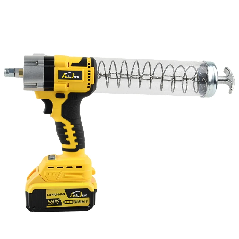 

Portable 20V Lithium Battery Grease Gun Heavy Duty 10000psi Cordless Oil Filling Machine Rechargeable Power Tools