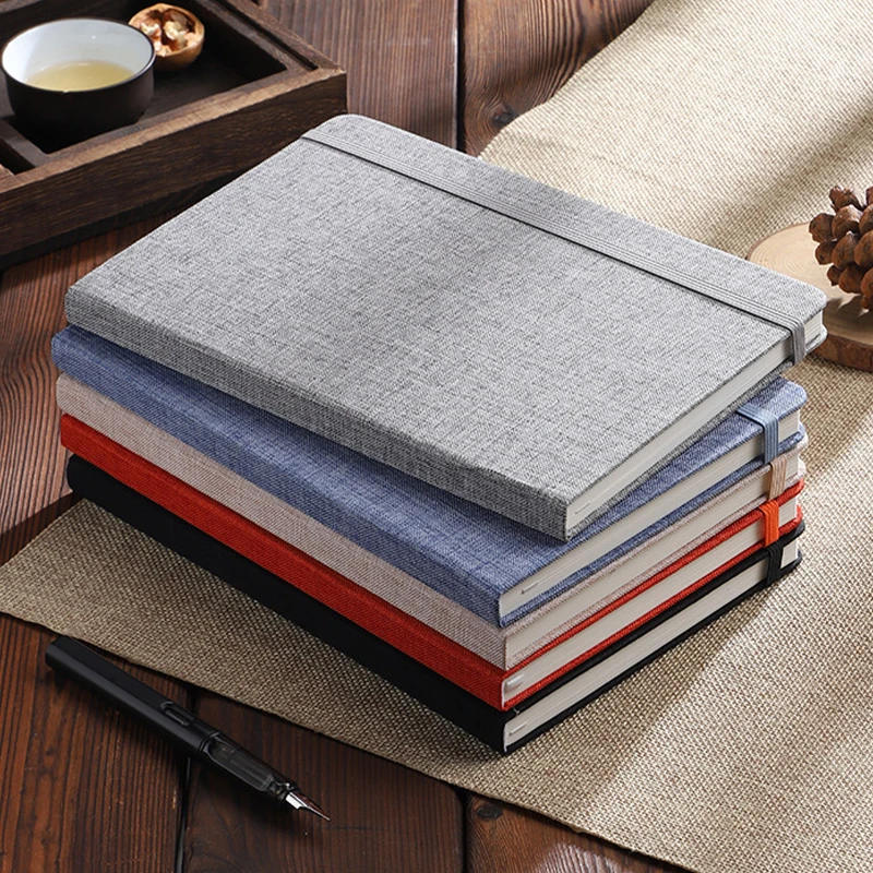 Notebook Dotted A5 - Elastic Band A5 Journal Linen Cloth