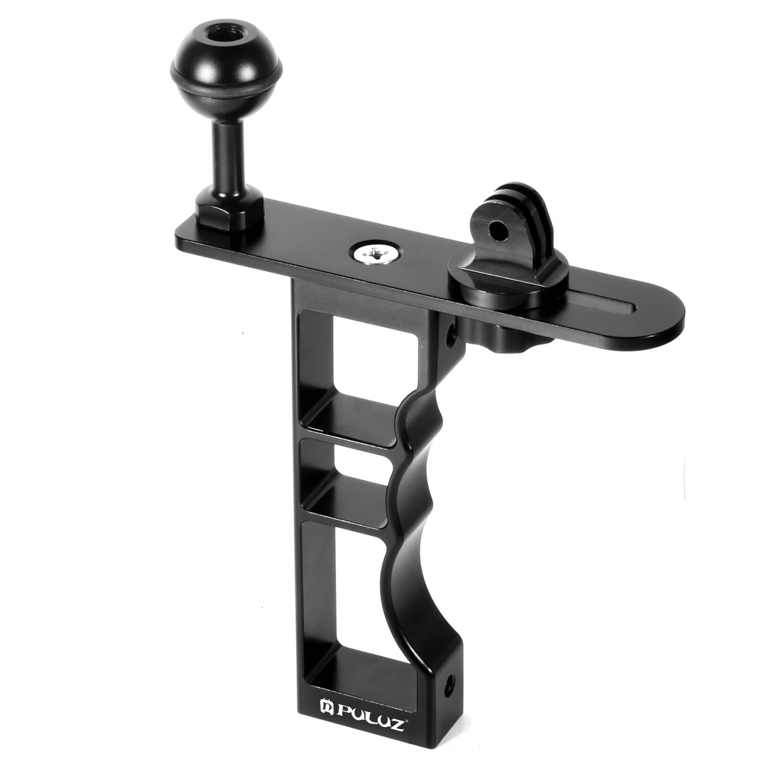 PULUZ Single Handheld Diving Photography Selfie Handle Aluminum Alloy Action Camera Holder For GoPro Hero12 11 10 9 8 7 6 5 4 3