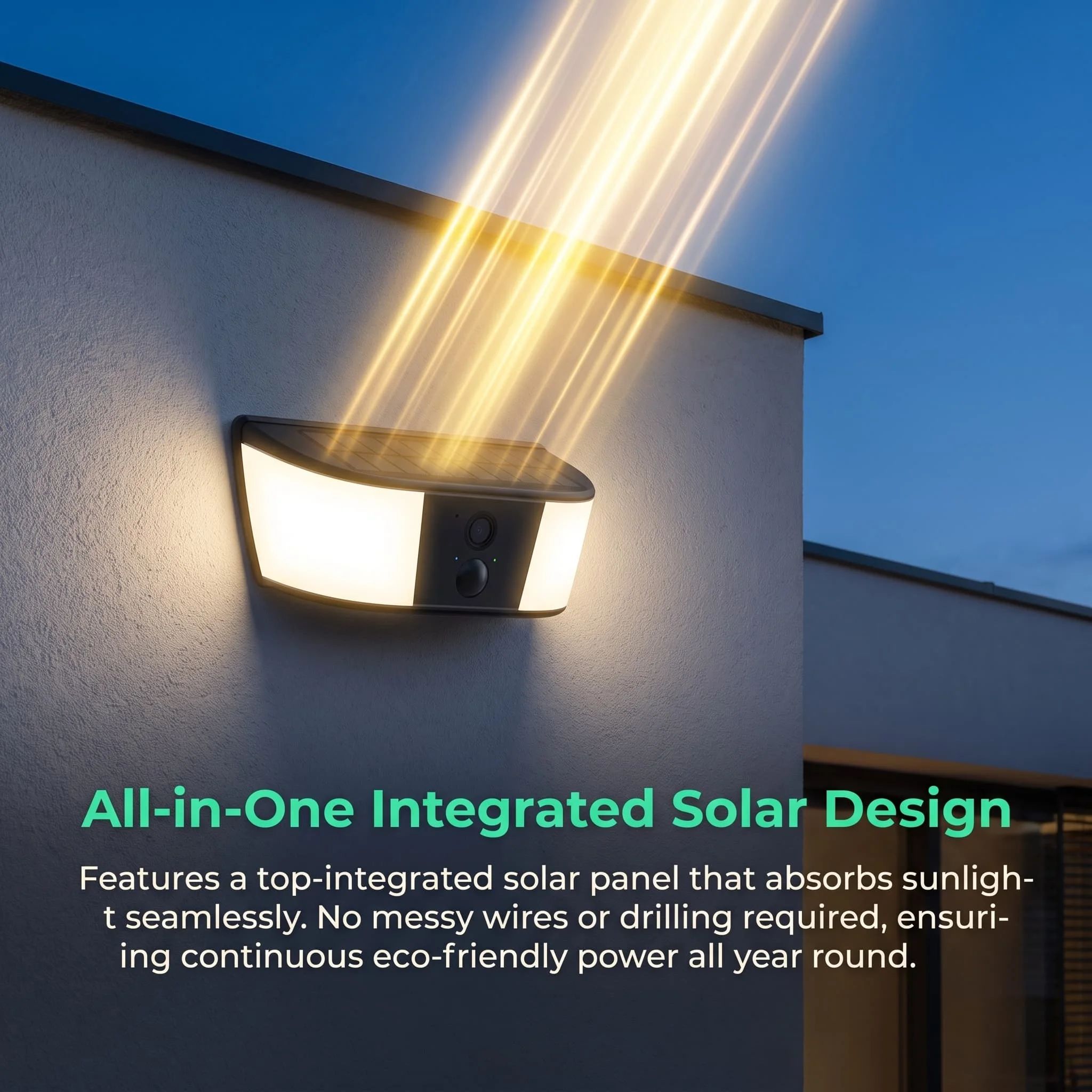 ARCCTV 2K Solar WLAN-Kamera Sicherheits-Außenkamera Drahtlose Flutlichtkamera mit Personenerkennung Alarm Überwachung HD Zwei-Wege-Audio – Detail 1