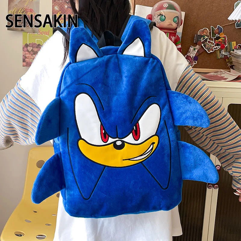 حقيبة ظهر سونيك، حقيبة مدرسية متعددة الوظائف ذات سعة كبيرة، هدية للحفلات، هدية الهالوين، هدية عيد الفصح، هدية عيد الميلاد