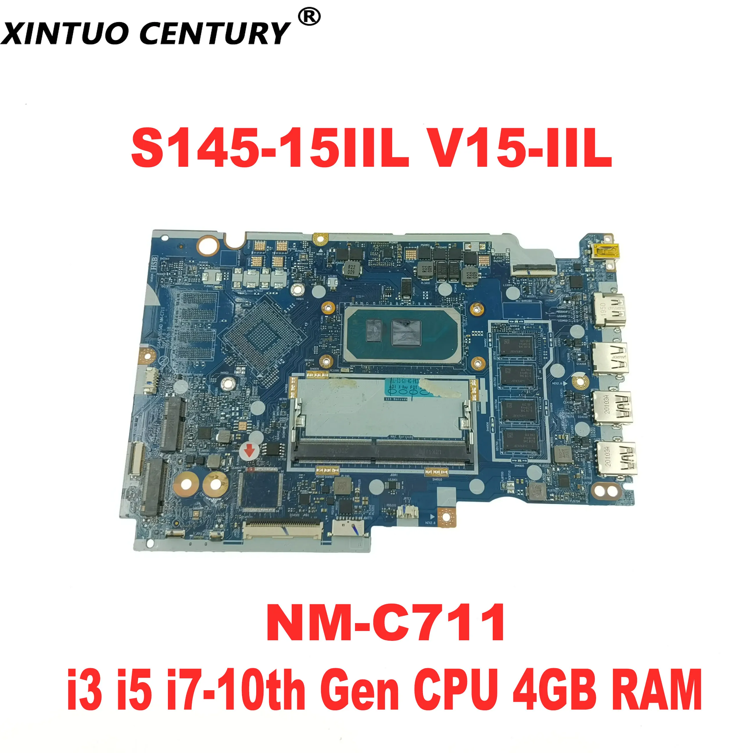 GS44D/GS54D NM-C711 Motherboard for Lenovo Ideapad S145-15IIL V15-IIL Laptop Motherboard with i3 i5 i7-10th Gen CPU 4GB RAM DDR4