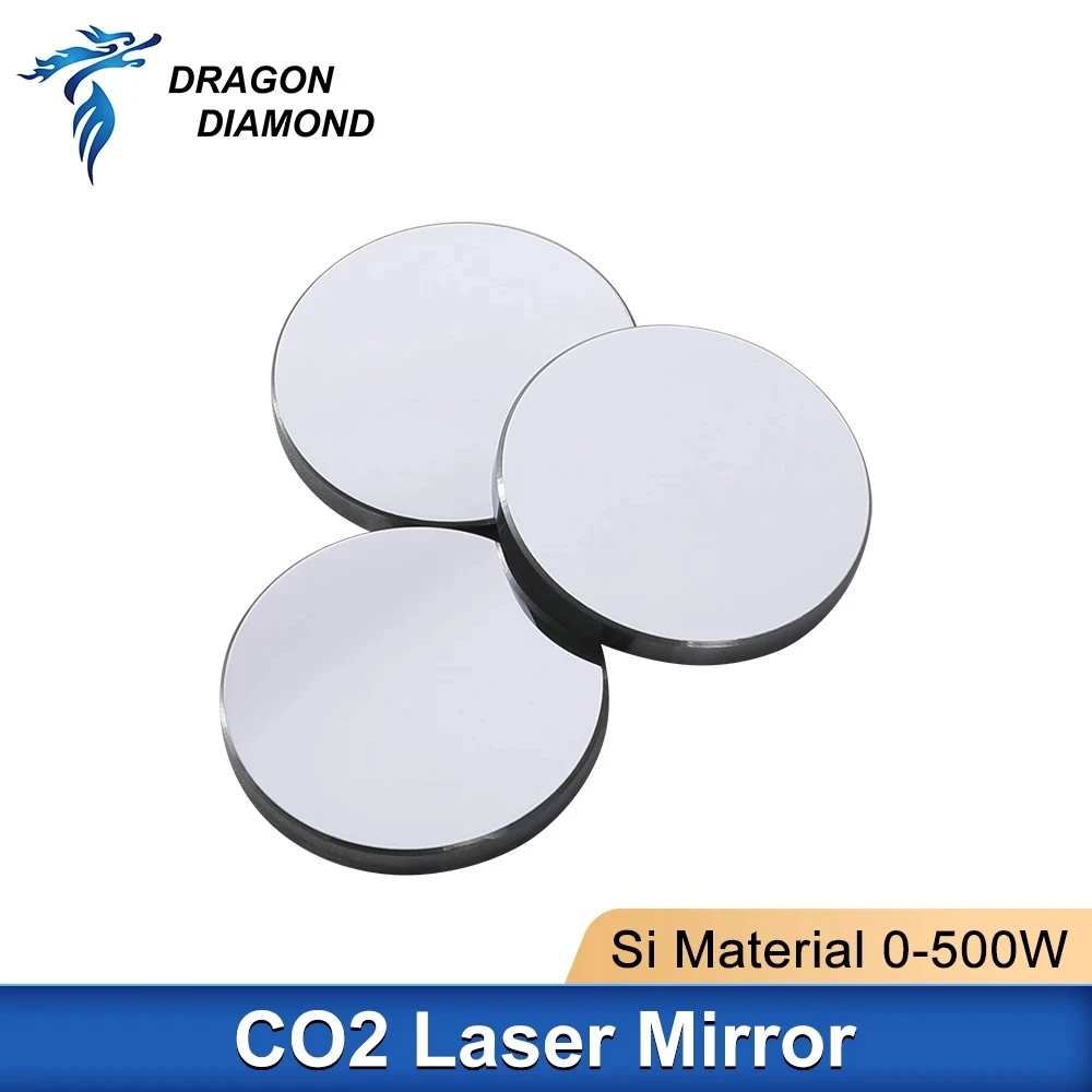 500W Si Reflective Mirrors Co2 Laser Lens Refiectivity 99.6% Black-Coating Reflector Lens for CO2 Laser Engraver High Quality