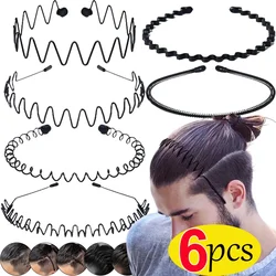 Unisex Metal Wavy Spring Hair Hoop Lack Non Slip Outdoor Sports Headbands Simple Hairband For Women Men Face Washing Headdress