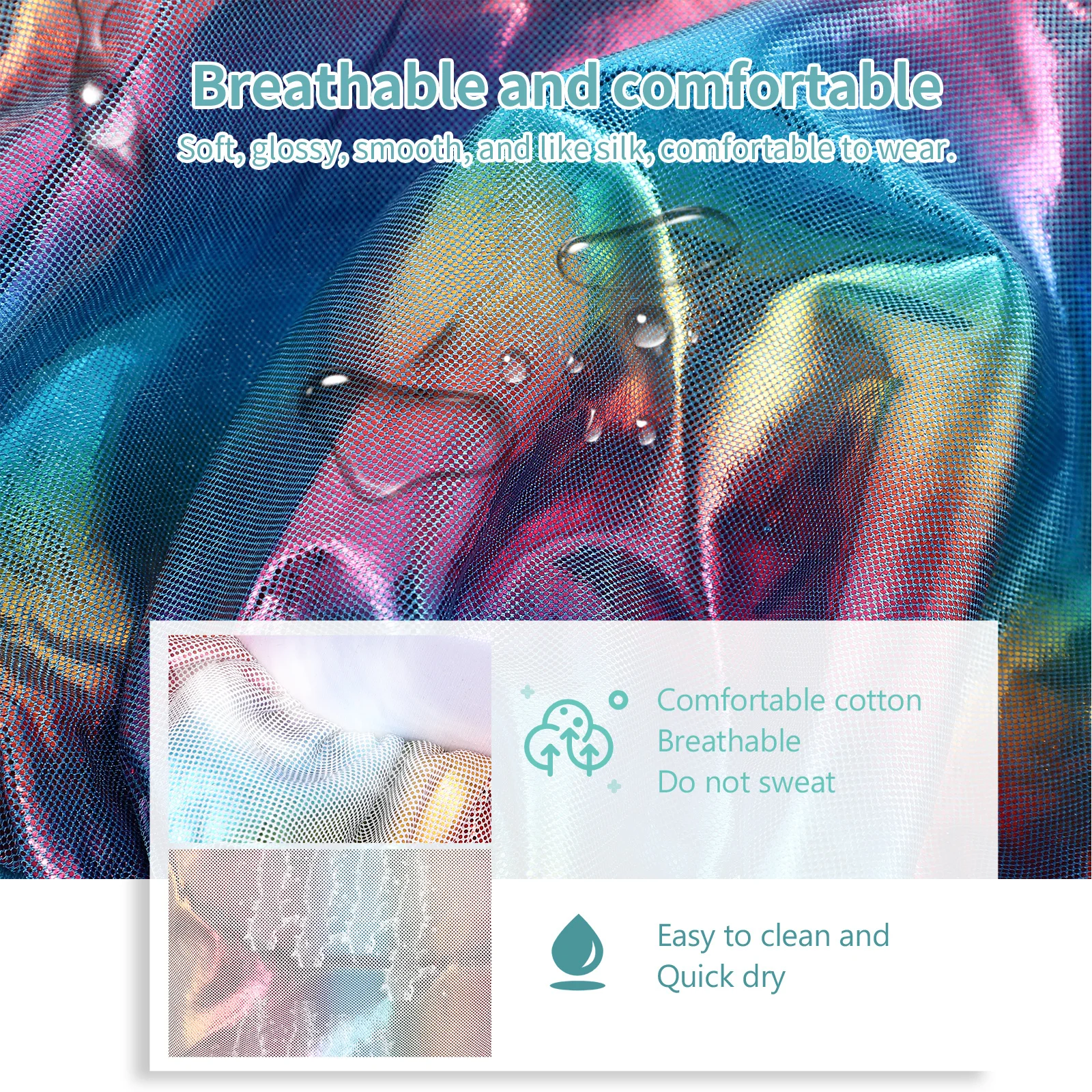 

Laser Shower Cap Women Elastic Wide Band Bathing Hat Hair Wrap Sleep Cap Spa Makeup Face Cleaning Lightweight Polyester