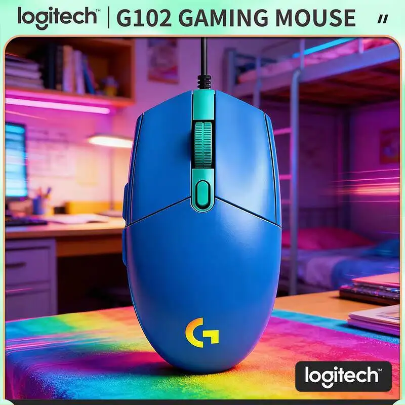 

Проводная мышь Logitech G102, высокоточный датчик 8000 DPI, RGB-подсветка, 6 программируемых кнопок, для игр и офиса