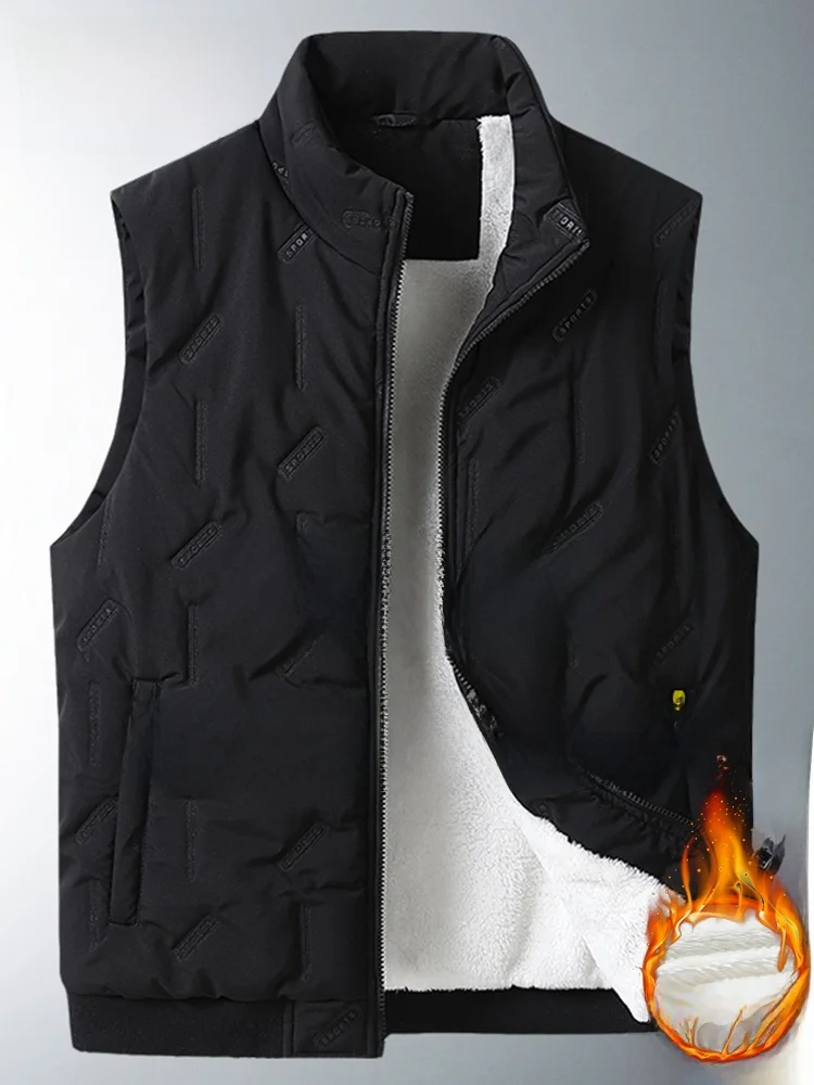 

MoChao Мужской жилет с воротником-стойкой на подкладке, большой размер, зимний теплый повседневный жилет с воротником-стойкой, дизайн, полиэстер, нейлон, костюм...