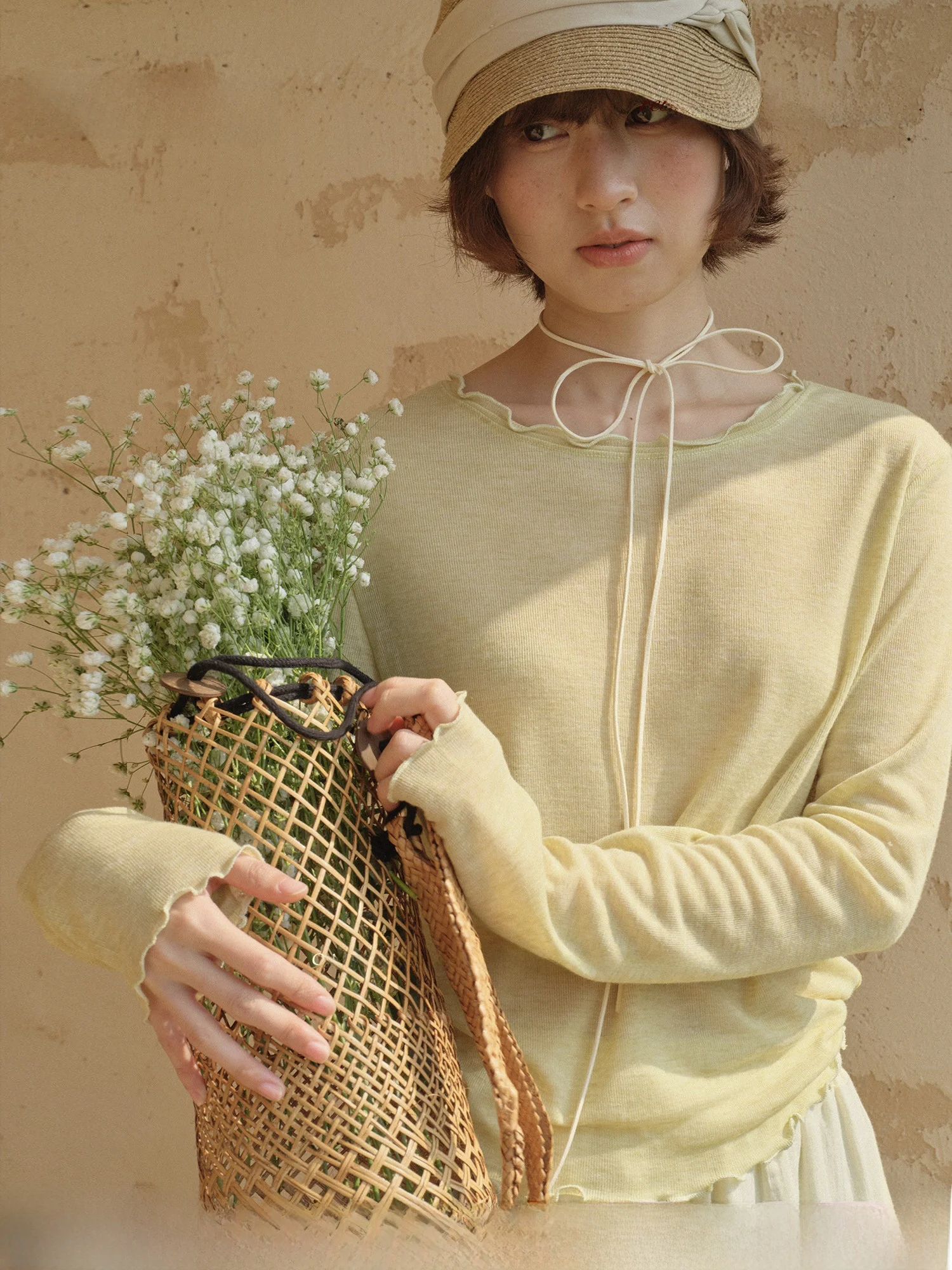 

TONGTIONG Винтажный стильный универсальный однотонный вязаный топ с кружевным воротником, базовый свободный облегающий топ для женщин, модная женская одежда на весенний сезон