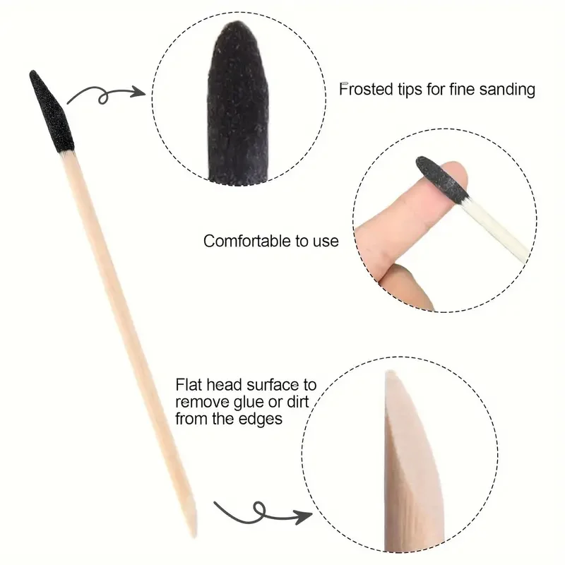 10/20pc Dual-Purpose Sanding Sticks - Precision Frosted Tips & Flat Head - Ideal for Crafts & Model Making