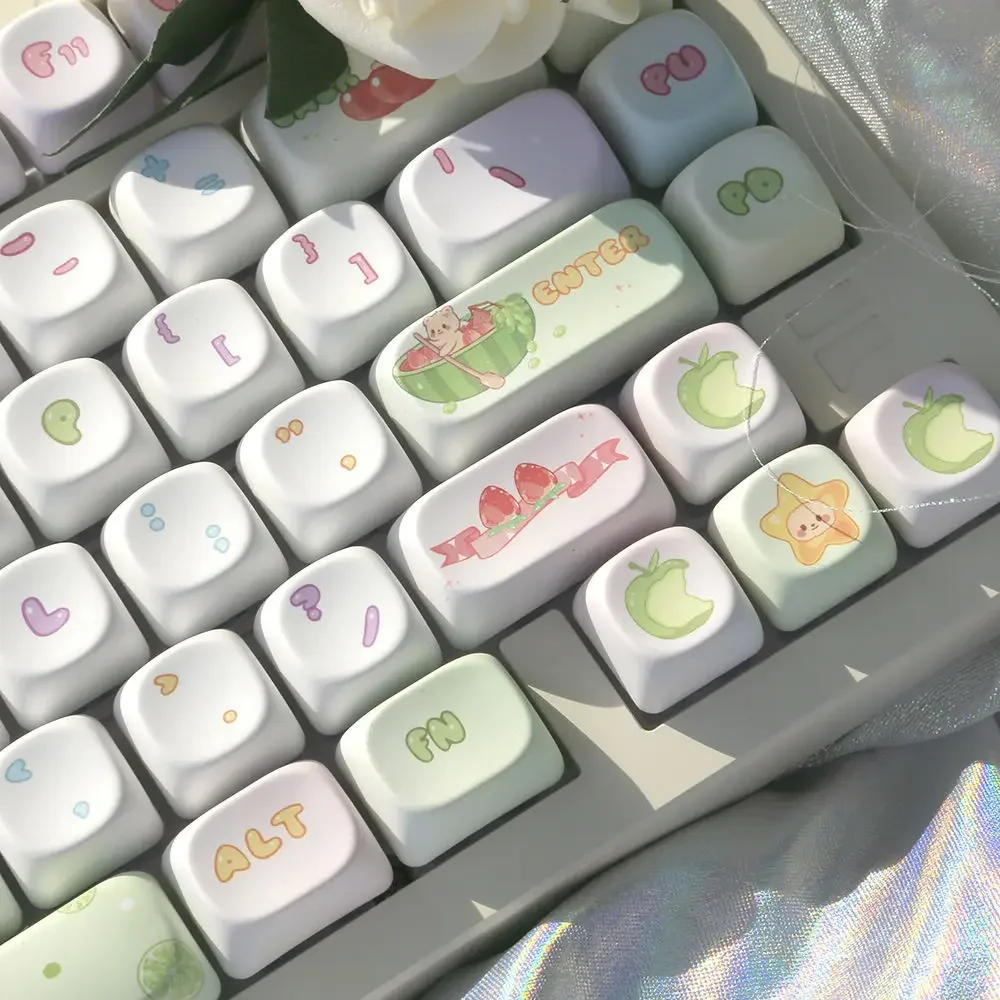 MOA highly cute keycap pbt sublimation fruit cartoon adapter mechanical keyboard hi75 s99 104