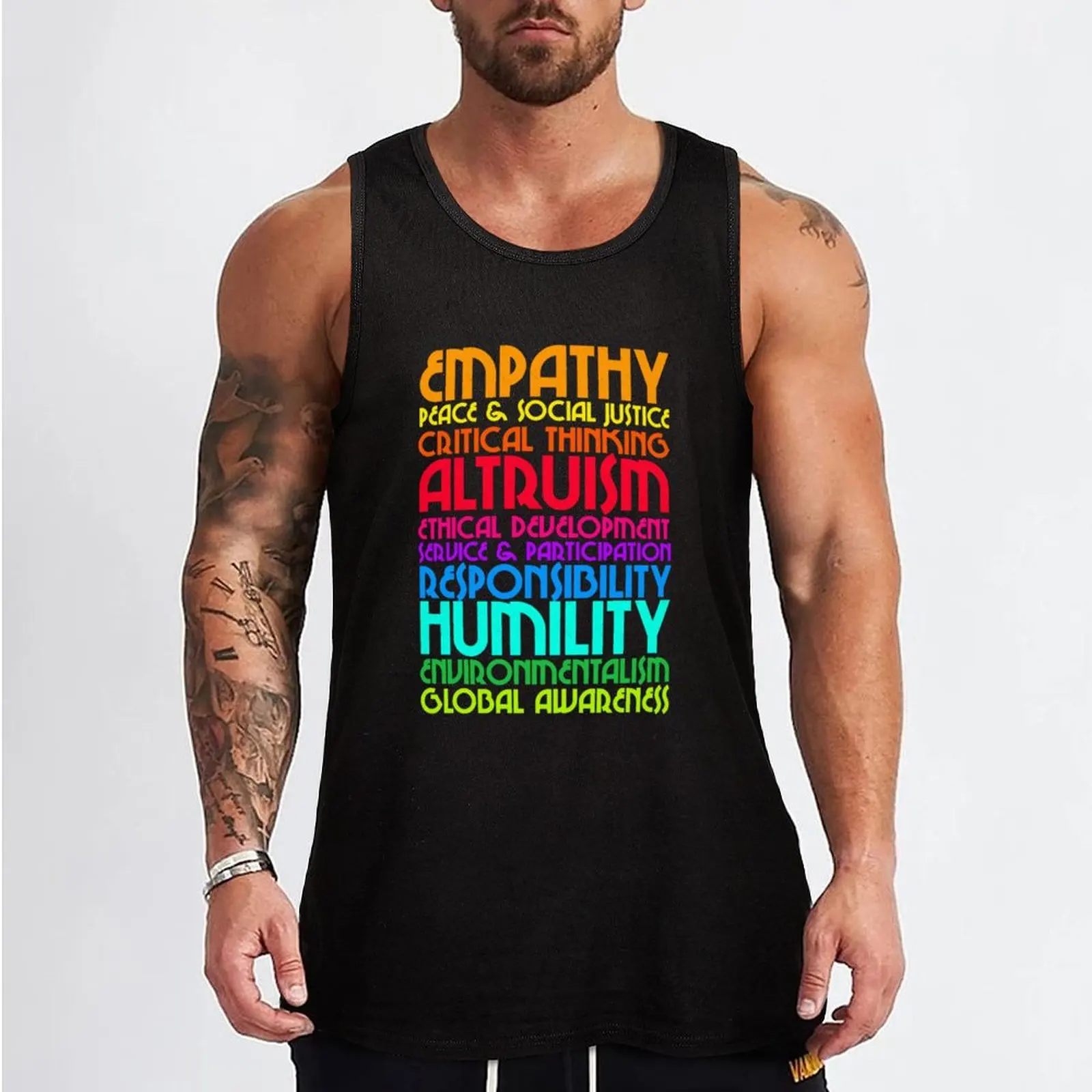 The Ten Commitments Humanist Values Tank Top Man summer clothes training weight vest Men's clothing