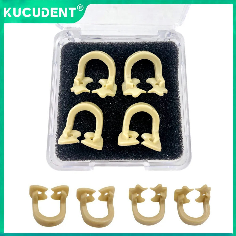 

4pcs/Box Dental Rubber Dam Clamps Barrier Clip Resin Separator Ring Endodontic Clamping Autoclavable Dentist Tool for Lab Clinic