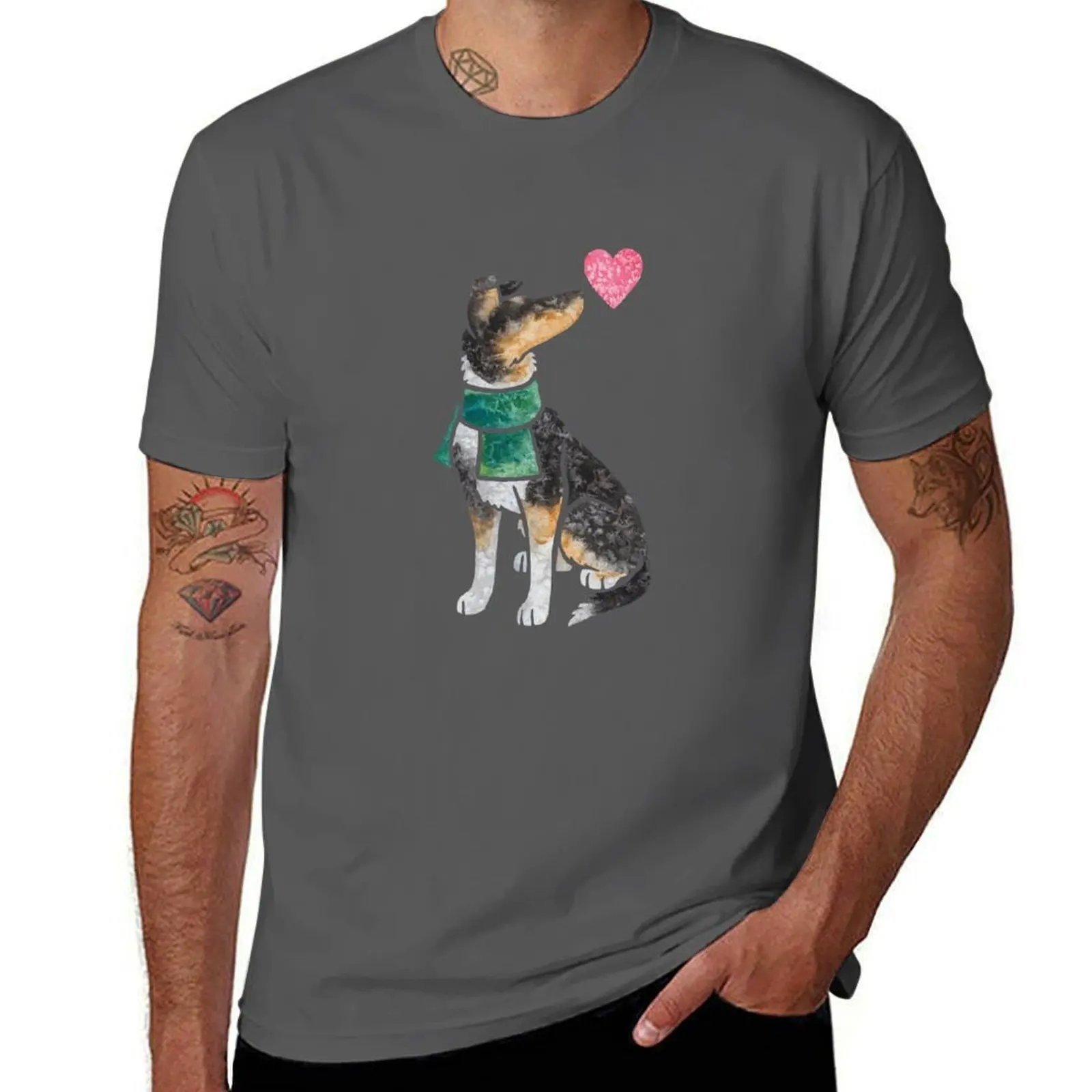 

Watercolour Smooth Collie (tricolour) T-Shirt graphic t shirts for man man t shirts for men T-Shirt