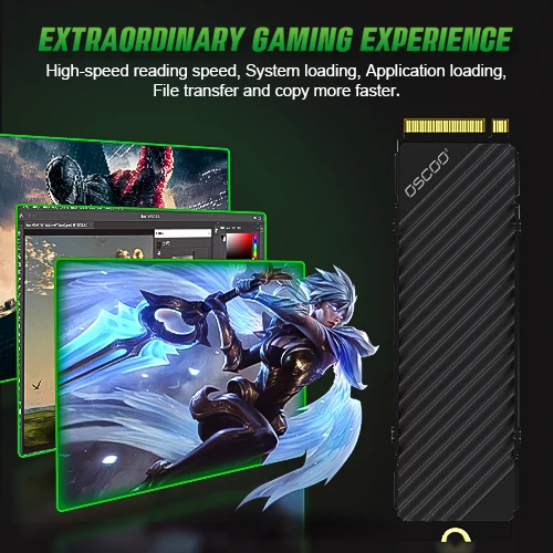 OSCOO M.2 PCIE4.0 محرك أقراص الحالة الصلبة الداخلي 7500 برميل/الثانية عالي السرعة SSD 1 تيرا بايت 2 تيرا بايت 4 تيرا بايت مع قرص صلب DRAM لسطح المكتب Ps5