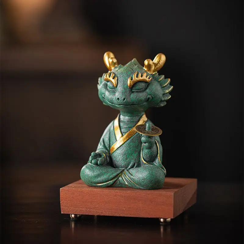 New Chinese zodiac year of the snake ornament creative gold cobra king lucky home office living room decoration