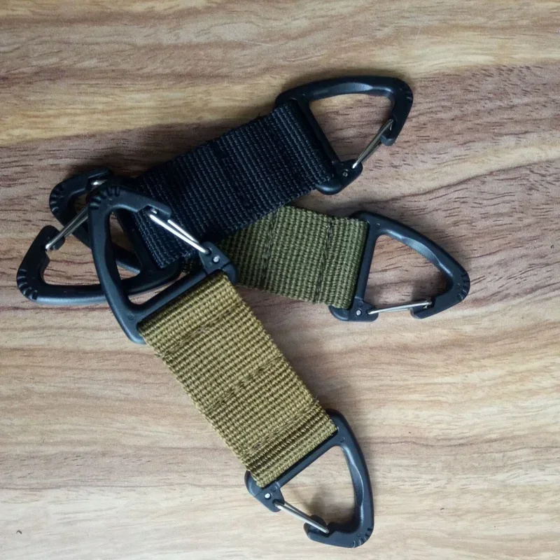 Outdoor webbing backpack hanging buckle double-point triangle buckle multi-functional mountaineering buckle