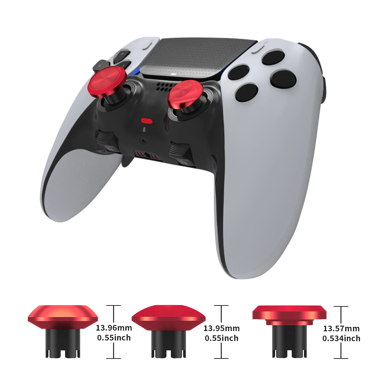 Metal Controller Thumb Sticks 10-in-1, 6 Swap Joysticks 4 Metal Rear Paddle Trigger Button Replacements, For PS5 Edge