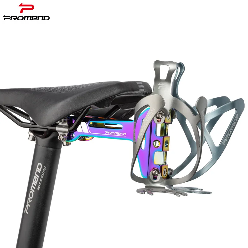 

PROMEND Water Bottle Cage Converter Seat Aluminum Dazzle Bicycle Cushion Dual Cup Holder Installation Adapter Seat Cycling Gear