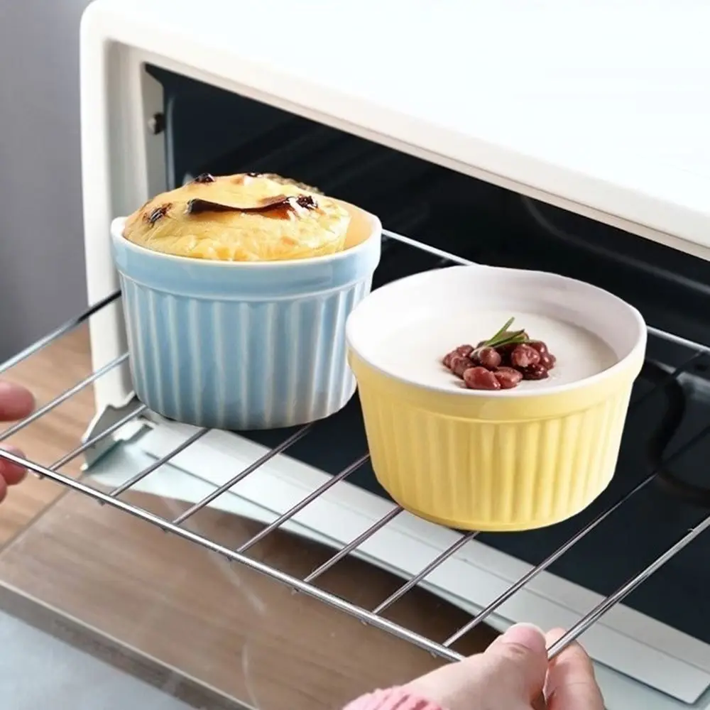 4Pcs Colorful Ramekins for Baking Ceramic Oven Safe Condiment Dish Mini Stackable Creme Brulee Dishes Cooking