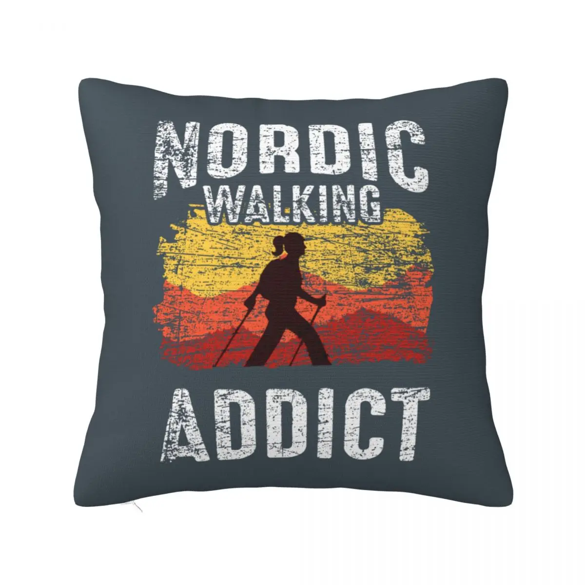 

Pillowcase For Bedroom guest room children's room recreational vehicle vacation home Hotel Nordic Walking Addict Vintage Retro