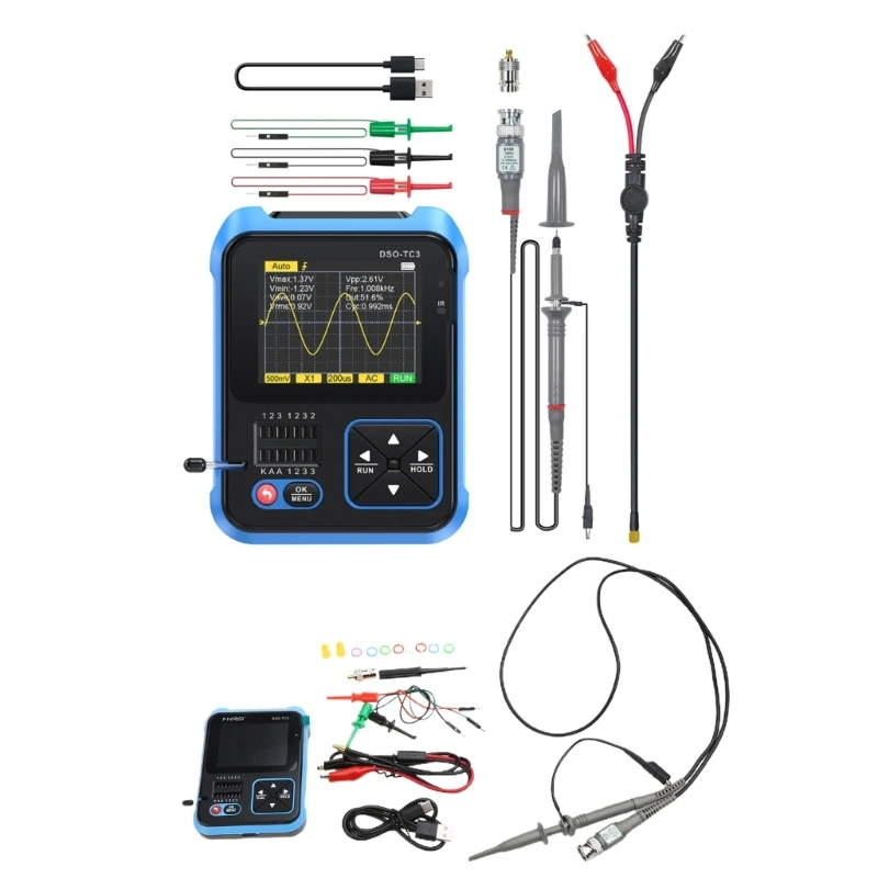 DSO-TC3 Detektor Transistor Osiloskop Genggam Osiloskop Digital LCRMeter