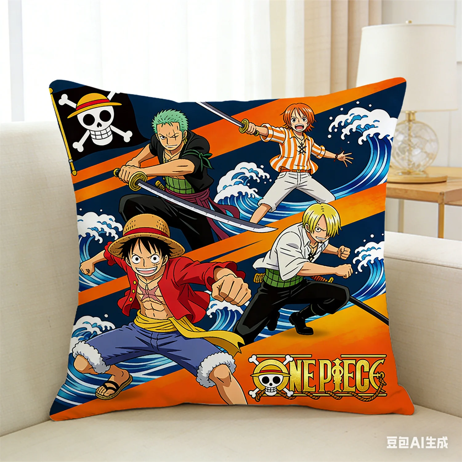 Einteiliger Kissenbezug, dekorativer Kissenbezug mit Anime-Fan-Favoriten-Charakter-Aufdruck für Schlafzimmer, Wohnzimmer und Anime-Enthusiasten