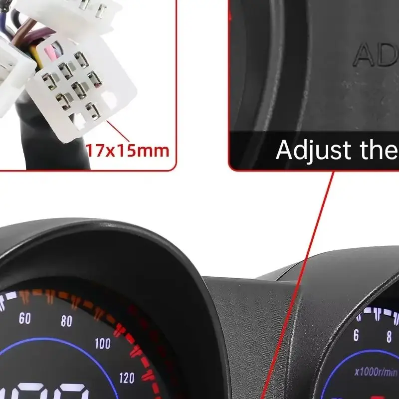 LCD Digital Motorcycle Speedometer Moto Speed Gauge mph/kmh With Tachometer high beam lights signal lights For MAX125 Brazil