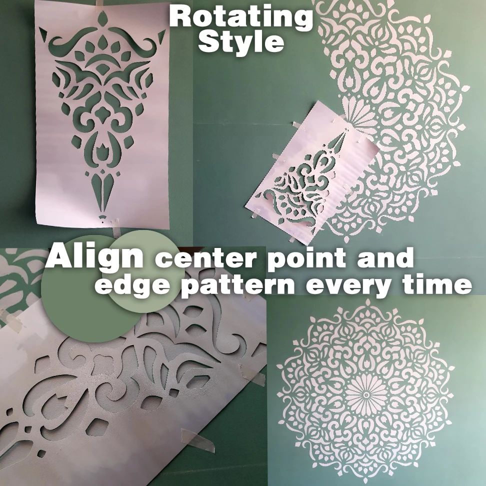 120cm - 160cm Stencil For Painting Decor Wall Plaster Decorative Template Putty Larges Big Large Mandala Ceiling Round S017