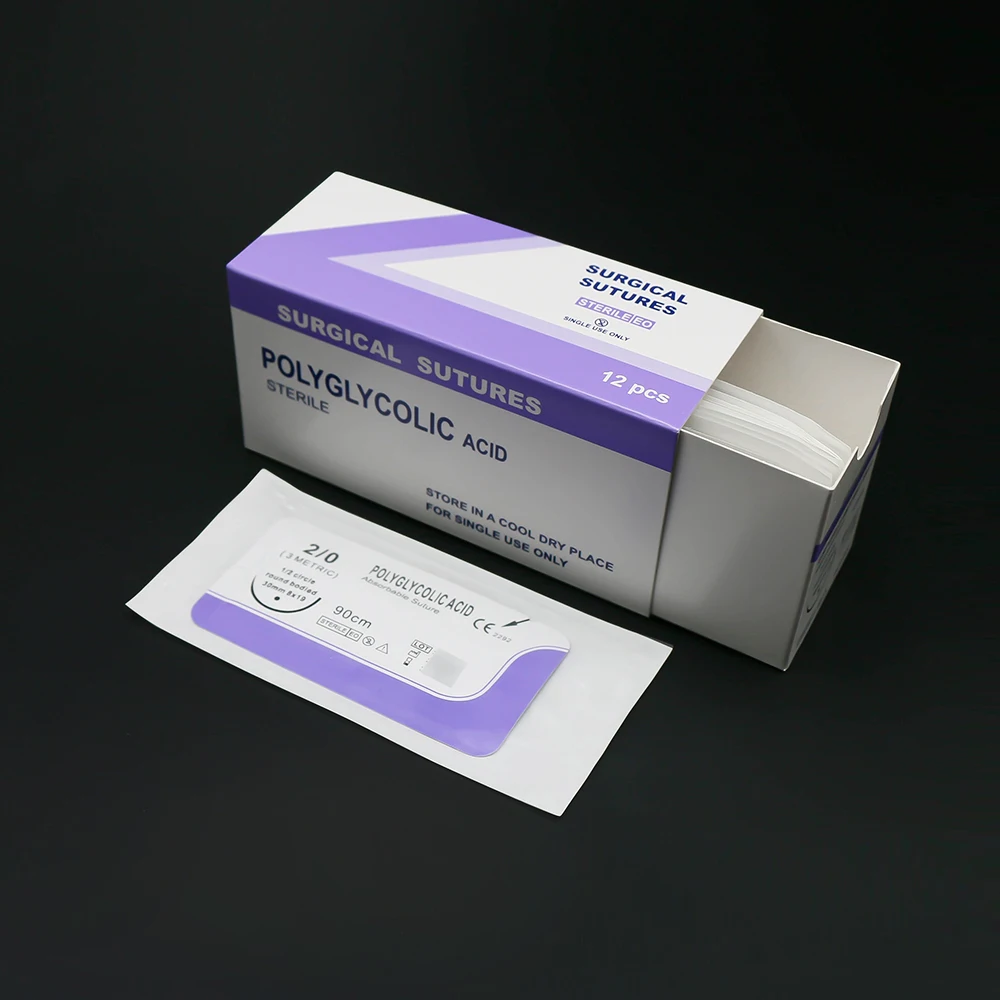 Einweg-Synthetik-Absorbierbares chirurgisches Nahtmaterial für Haustiere, PGA-Nahtmaterial mit Nadel, Polyglykolsäure PDO, für Tiermedizin, 90 cm – Detail 3