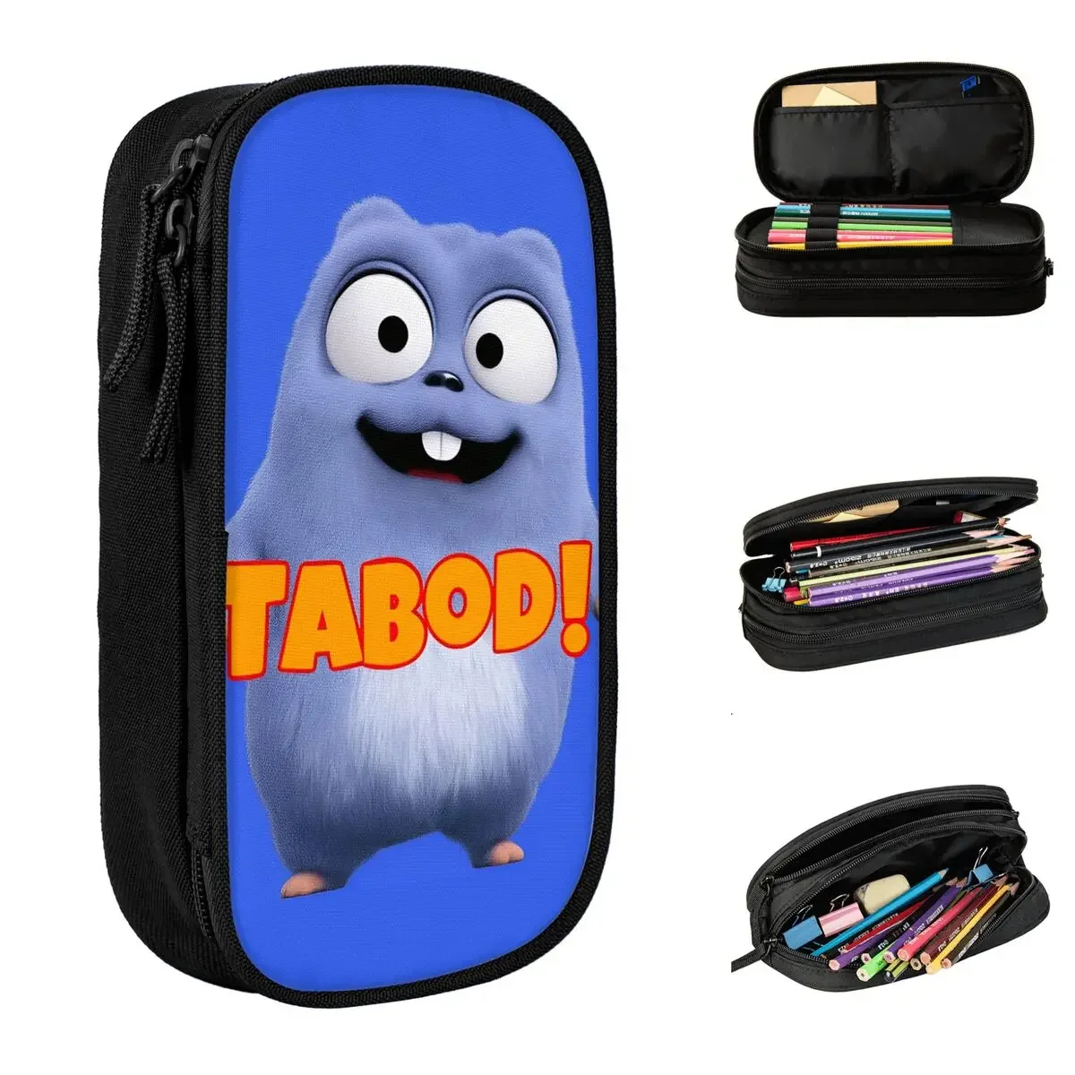 Classic GRIZZY AND THE LEMMINGS Pencil Cases Cartoon Bear Pencilcases Pen Holder for Student Big Capacity Bag School Supplies