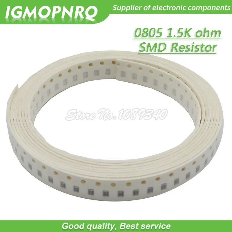 300pcs 0805 SMD Resistor 1.5K ohm Chip Resistor 1/8W 1.5K 1K5 ohms 0805-1.5K