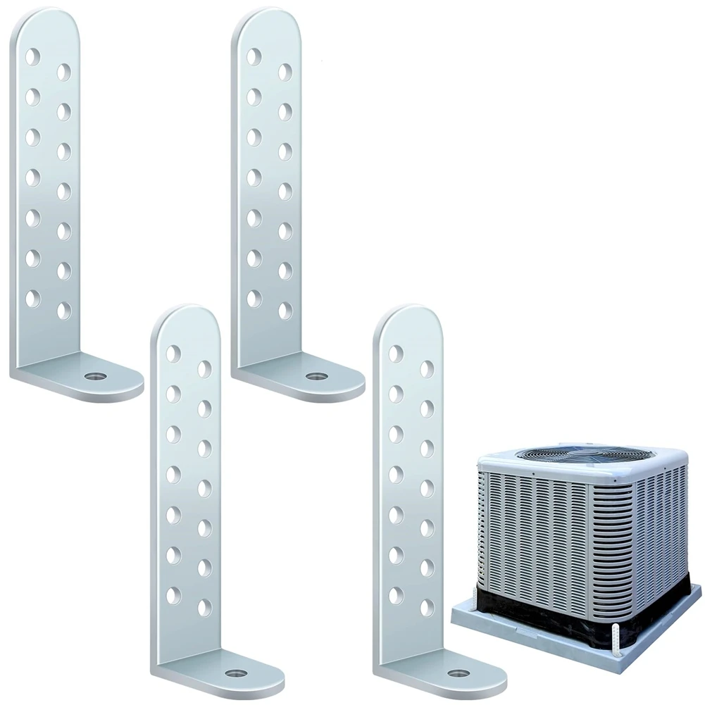 

4 Pack Hurricane Condenser Brackets With Screws 4-1/4" Hurricane Clips For Concrete & Masonry Condenser Pad