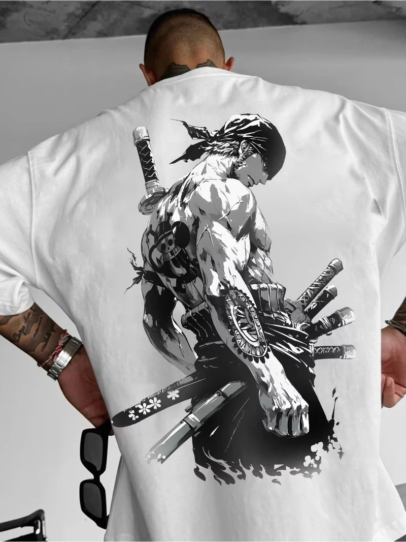 

ONE PIECE Animation Derivatives ZORO Printed Short Sleeve T-Shirt Men's and Women's 2026 Summer New Fashion Casual Cotton Top