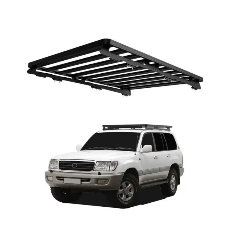 

Top quality For 100/ LX470 Roof Rack Kit Aluminum Plus Steel 4x4 Off-Road/SUV Exterior Accessories Lage Rack