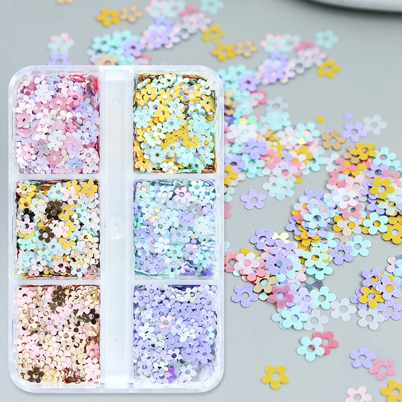 Plum Flower Glitter Epoxy Resin Filling Hollow Out Flowers Resin Sequins For Card Making Macaroon Flakes Scrapbooking DIY Crafts