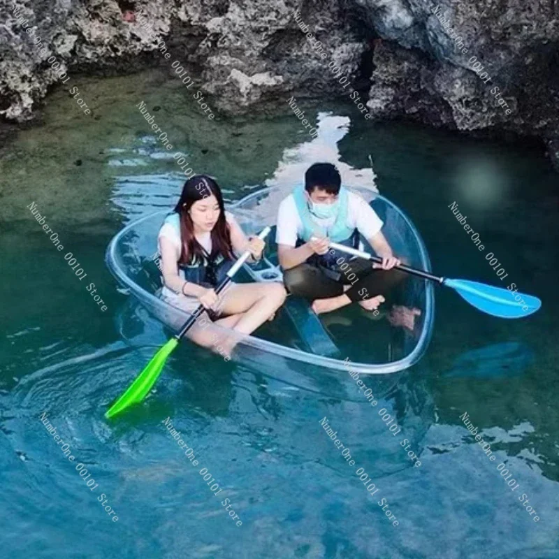 Heart Clear Bottom Kayak for 2 People for Couples Transparent Heart Kayak